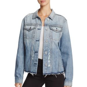 RAILS Knox Distressed Denim Studded Jean Jacket Size XS